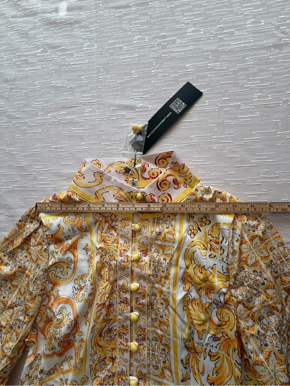 NWT Women’s Yellow Printed Belted Fit-and-Flare Dress size S - Picture 7 of 9